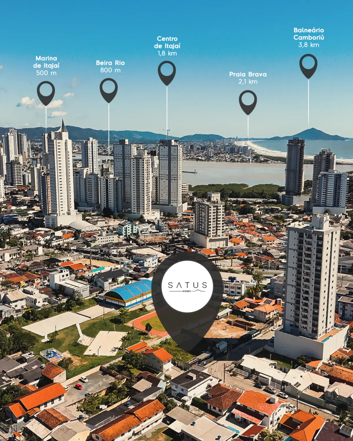 Mapa de localização do Satus Home no Bairro Fazenda, Itajaí